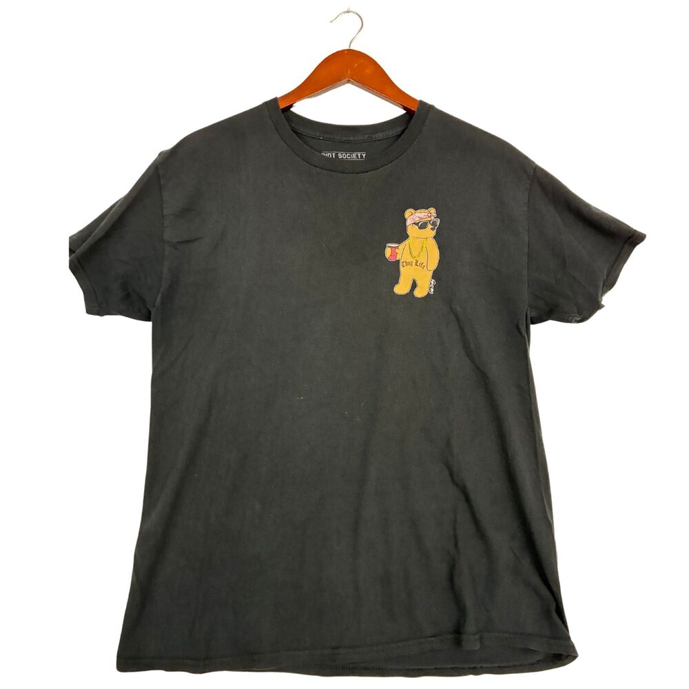 Riot Society Men’s Black Bear Graphic T-Shirt Sunglasses Drink Cotton Tee